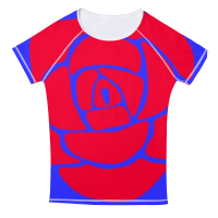 Μπλούζα με κόκκινο - μπλε τριαντάφυλλο
