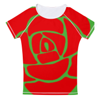 Μπλούζα με κόκκινο - πράσινο τριαντάφυλλο